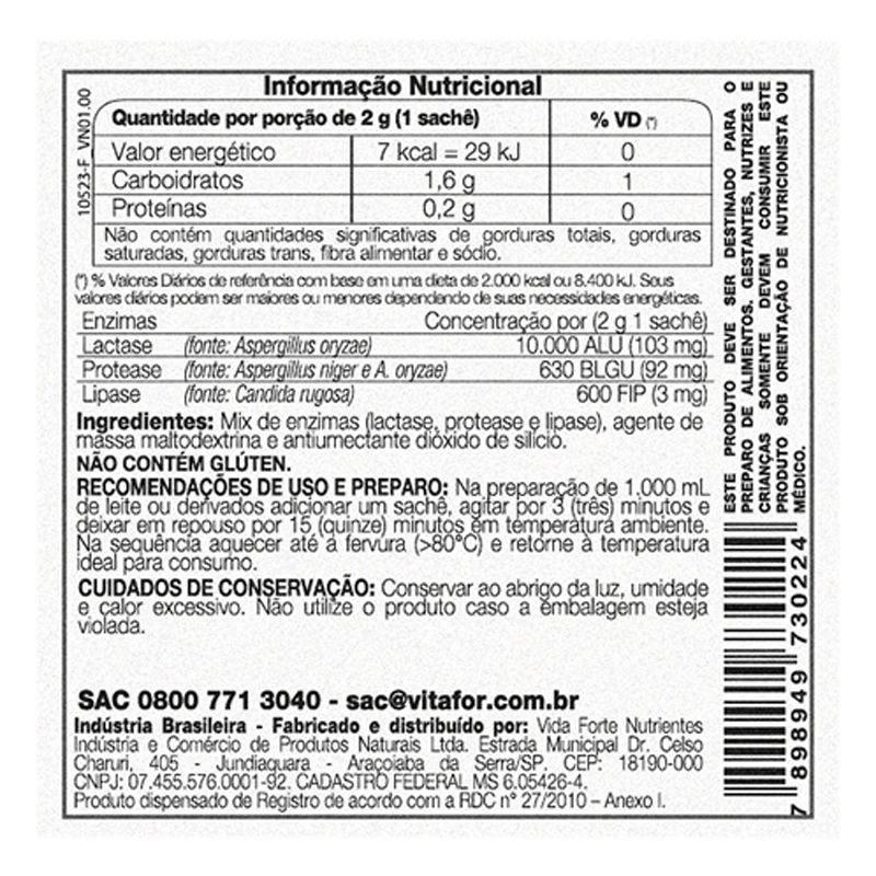 Informações nutricionais