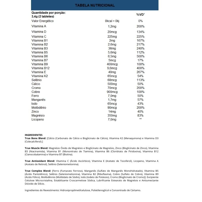 Informações nutricionais