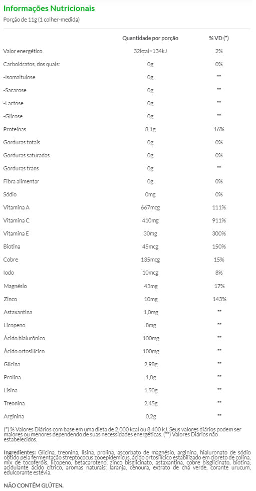 Informações nutricionais