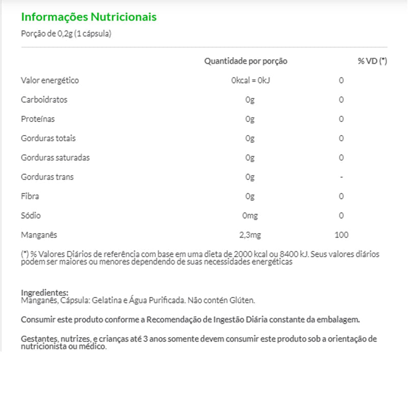 Informações nutricionais