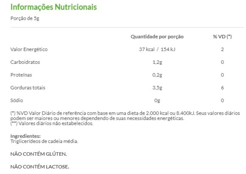 Informações nutricionais