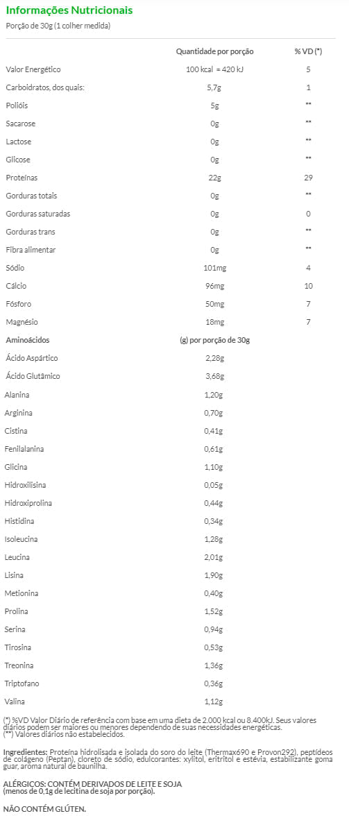 Informações nutricionais