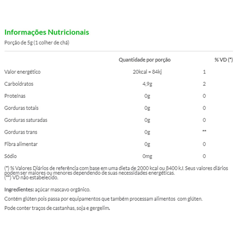 Informações nutricionais