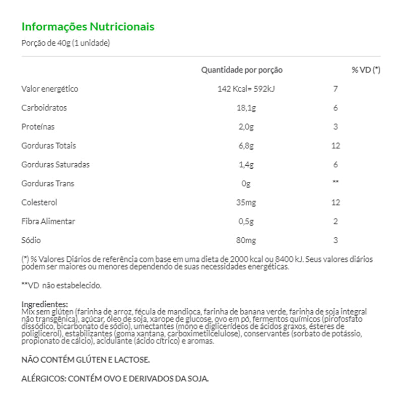 Informações nutricionais