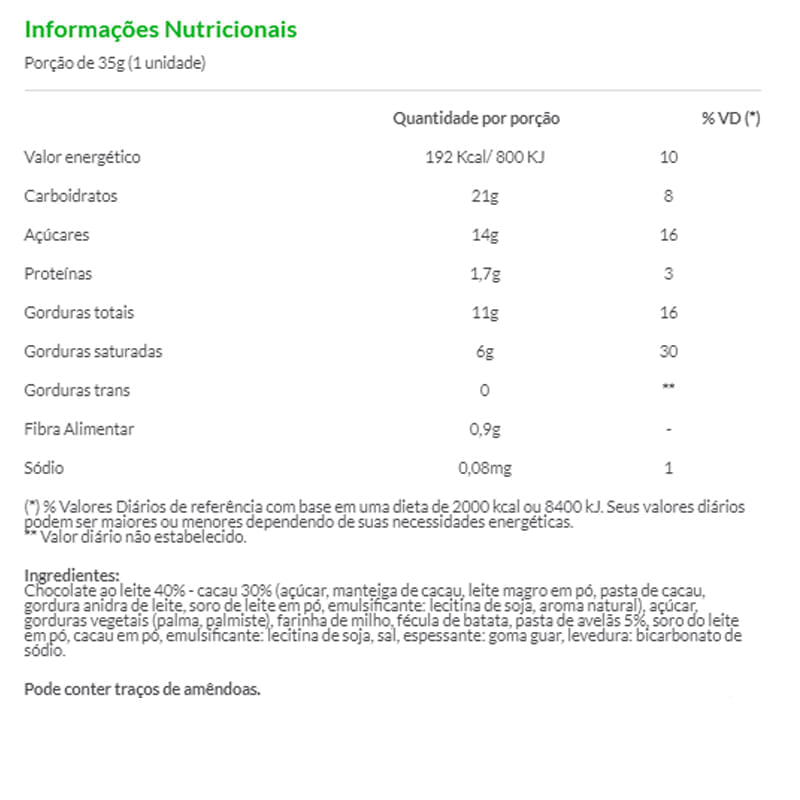 Informações nutricionais