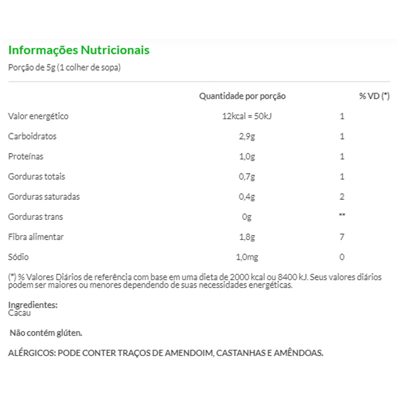 Informações nutricionais