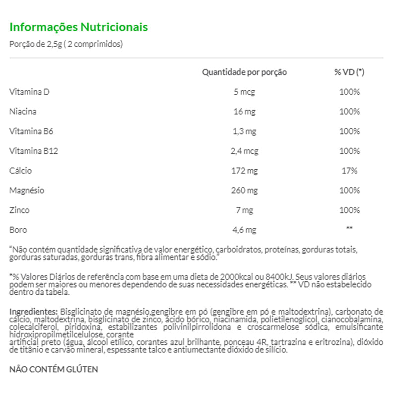 Informações nutricionais