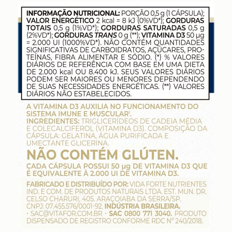 Informações nutricionais