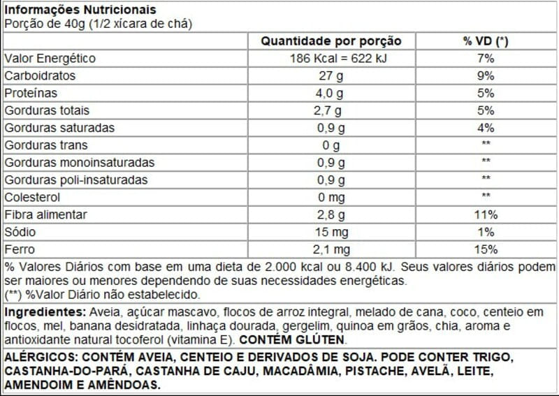 Informações nutricionais