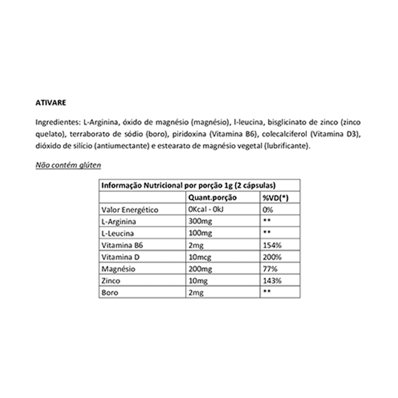 Informações nutricionais