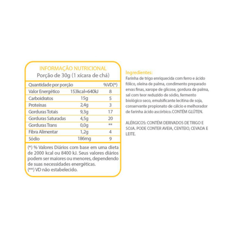 Informações nutricionais