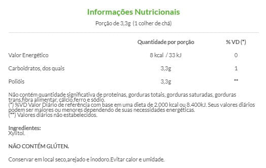 Informações nutricionais