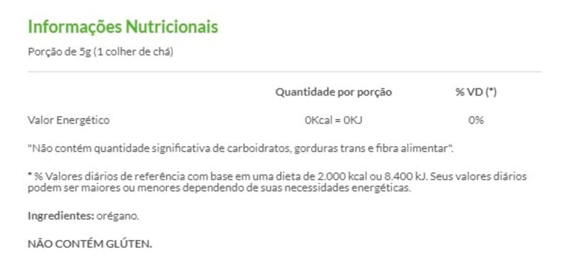 Informações nutricionais