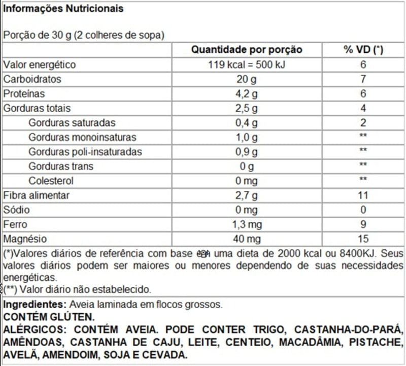 Informações nutricionais