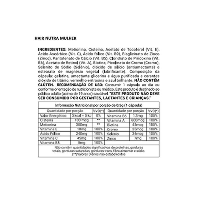 Informações nutricionais