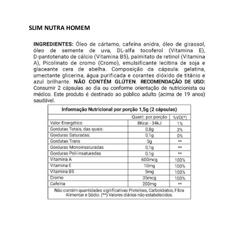 Informações nutricionais