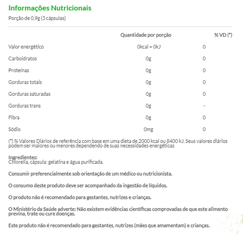 Informações nutricionais