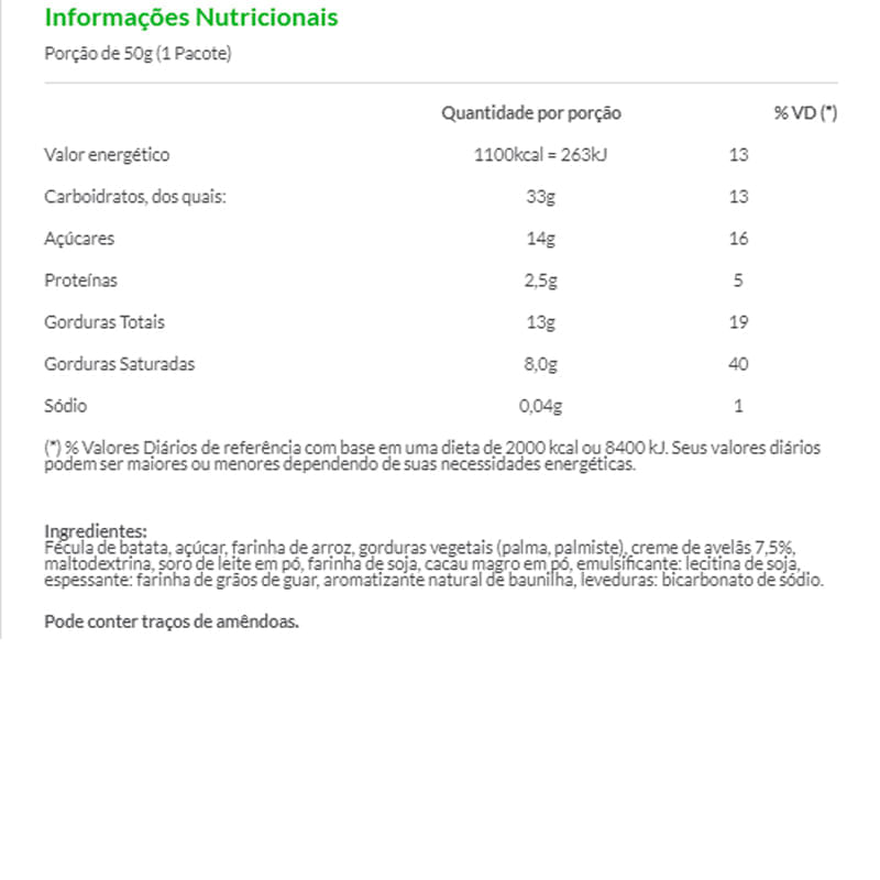 Informações nutricionais