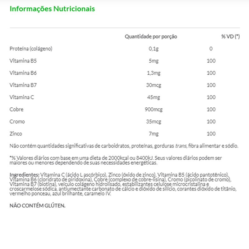 Informações nutricionais