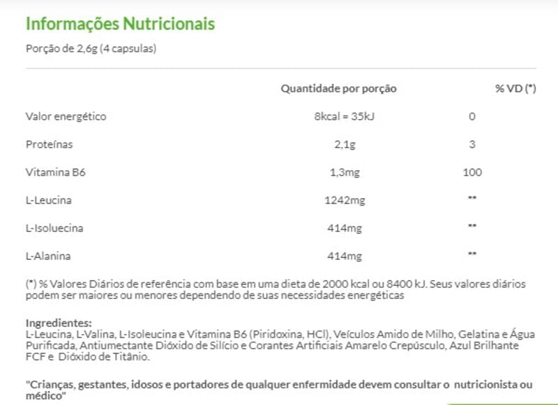 Informações nutricionais