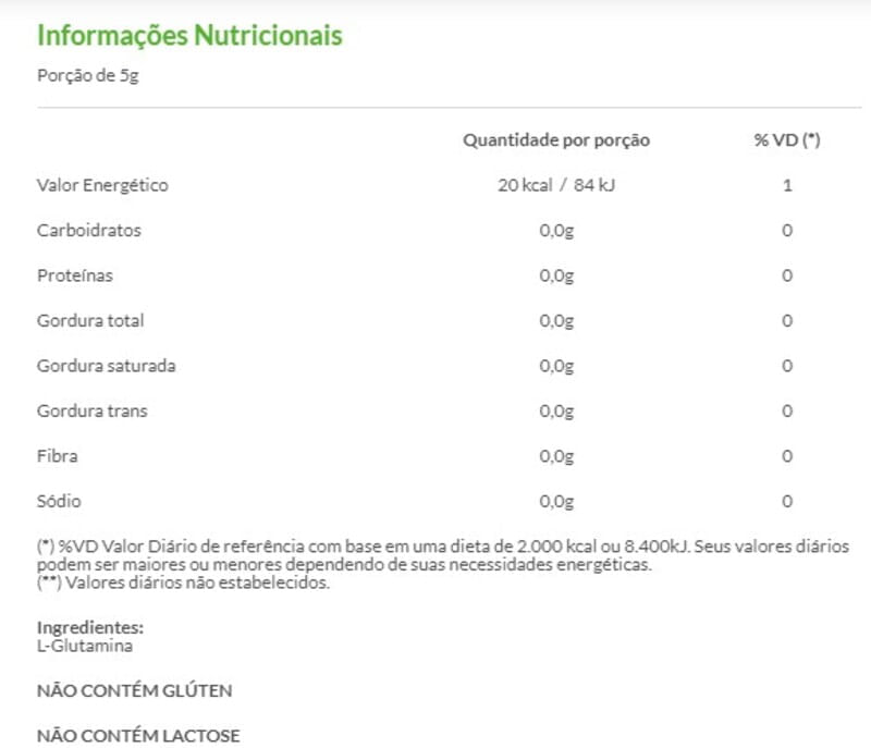 Informações nutricionais