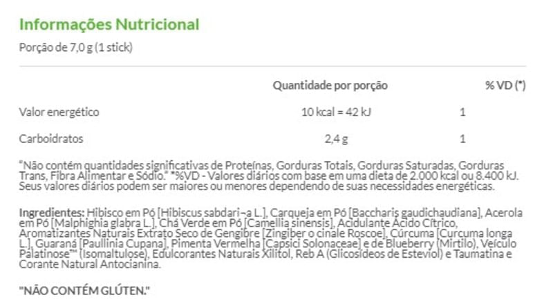 Informações nutricionais