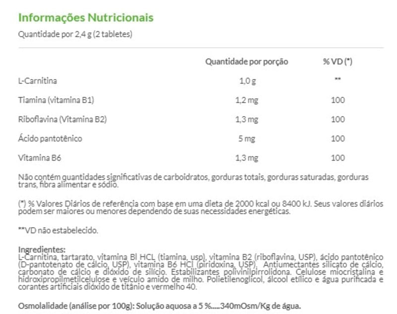 Informações nutricionais