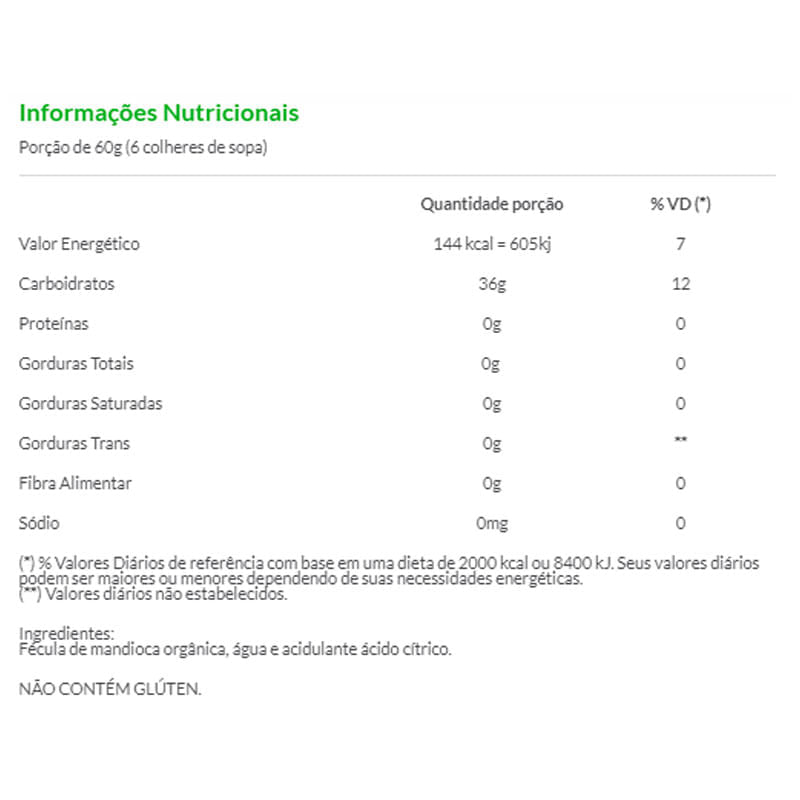 Informações nutricionais