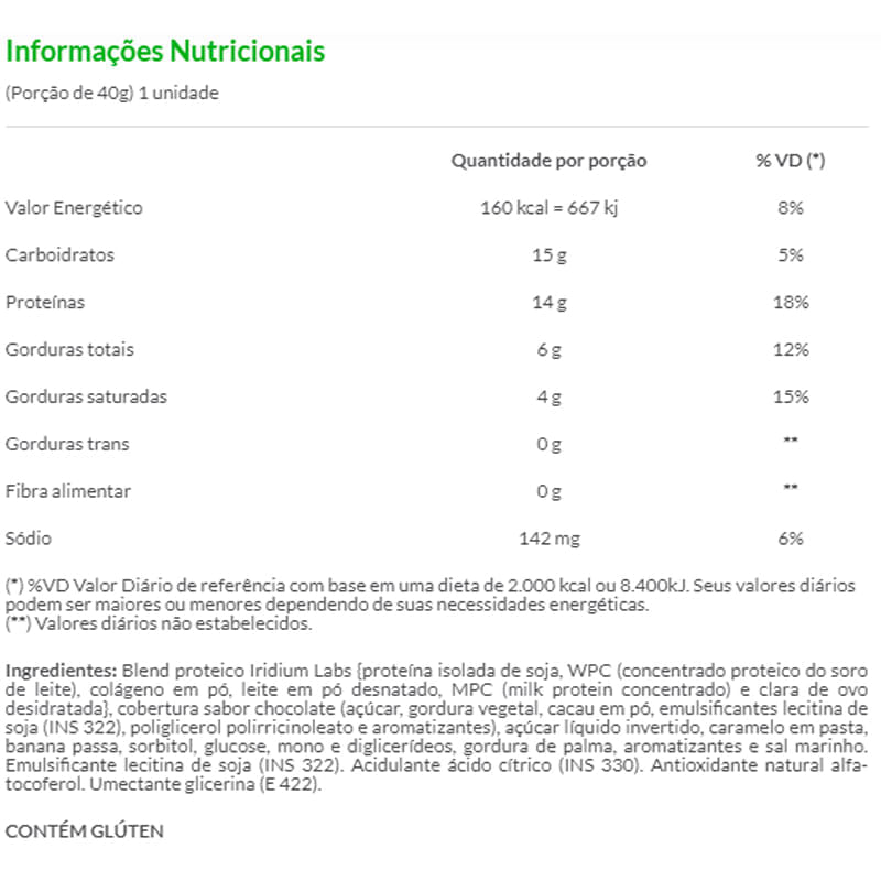 Informações nutricionais