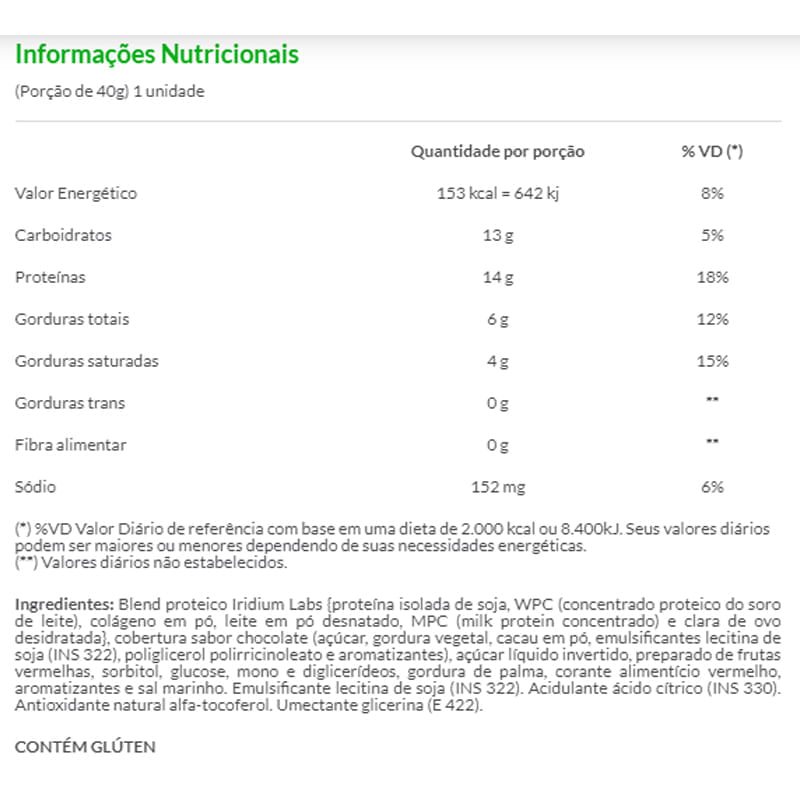 Informações nutricionais