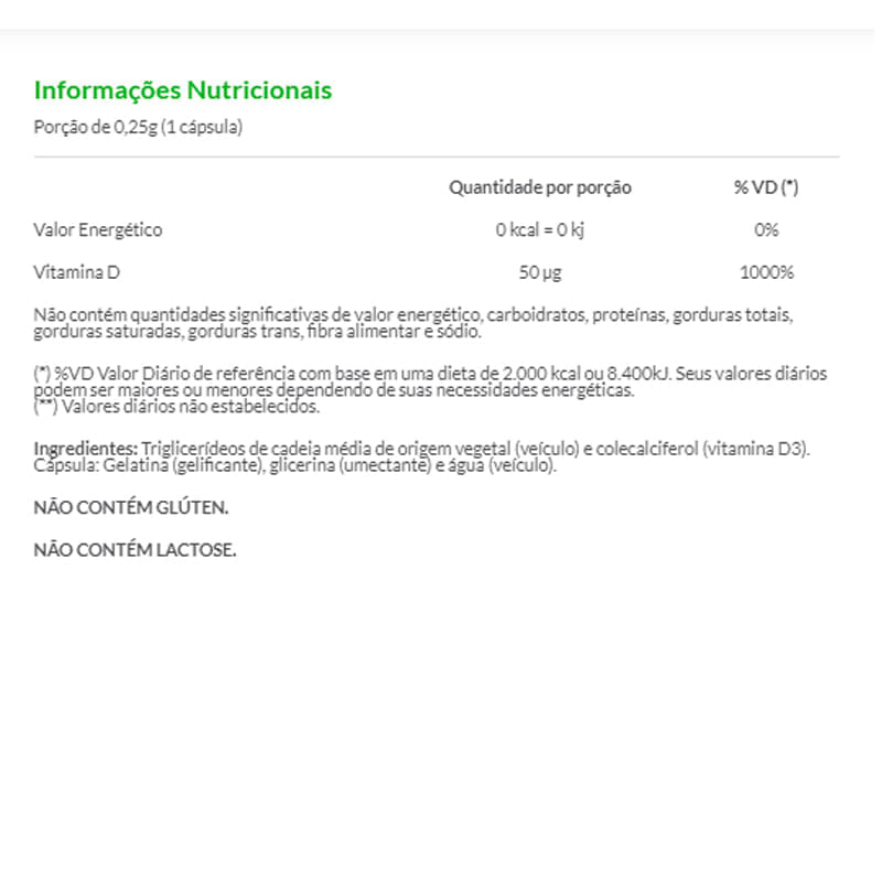 Informações nutricionais