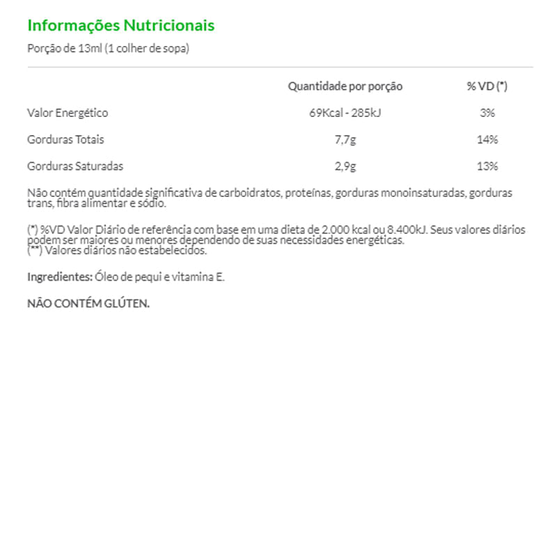 Informações nutricionais