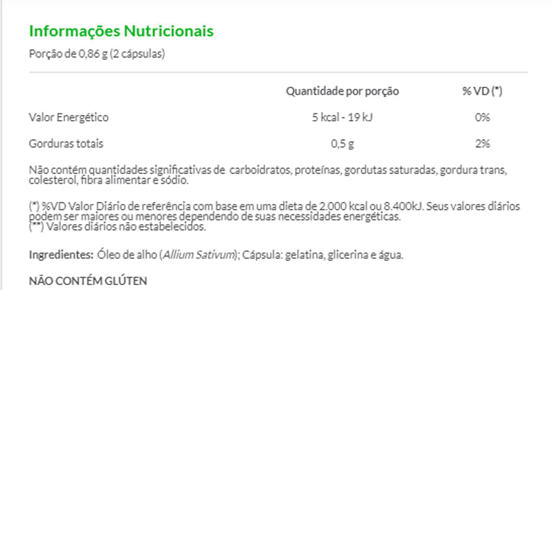 Informações nutricionais