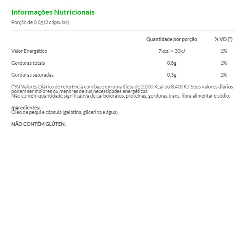 Informações nutricionais