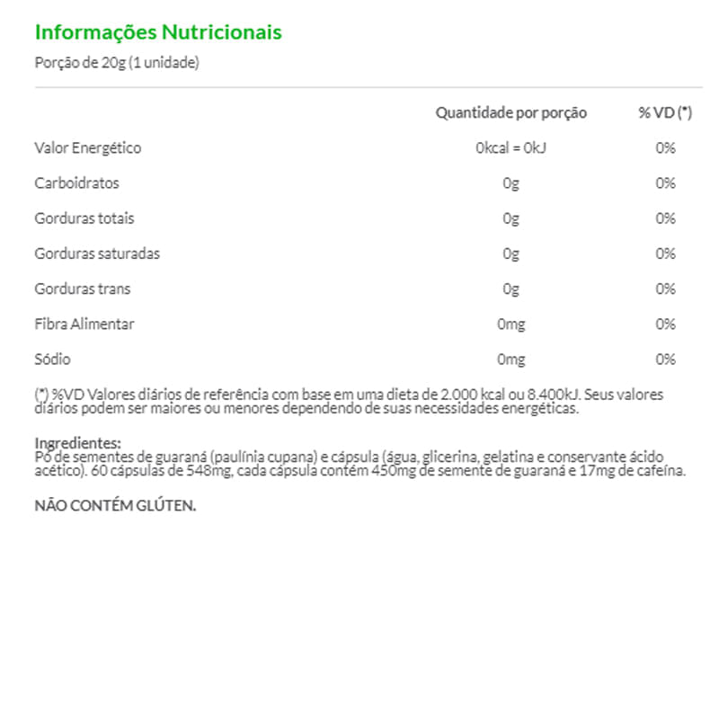 Informações nutricionais