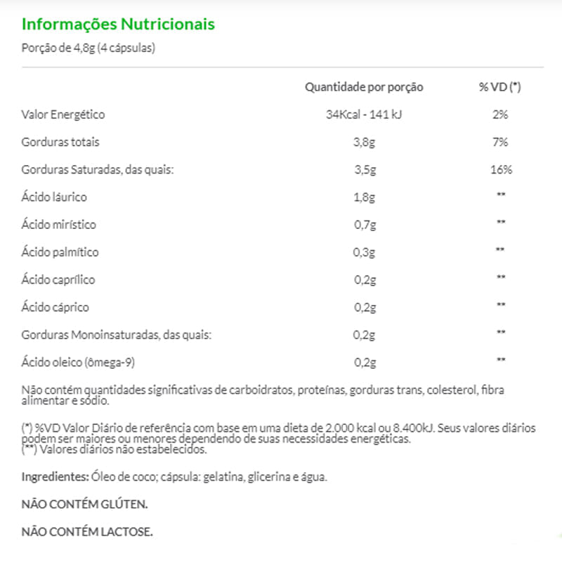 Informações nutricionais