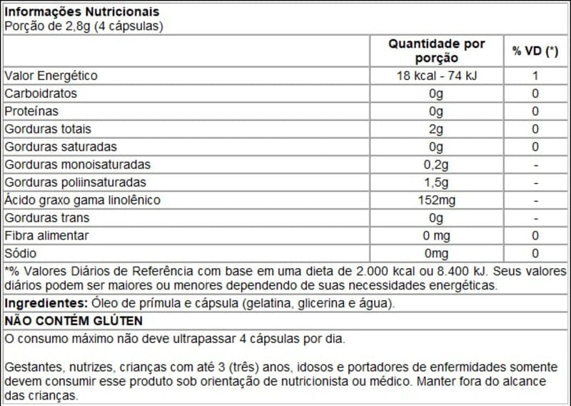 Informações nutricionais