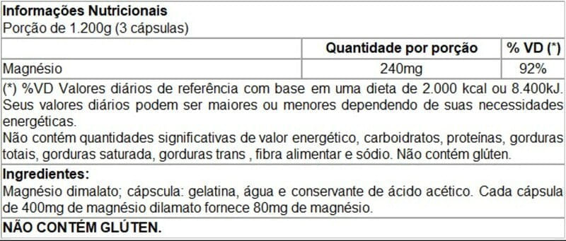 Informações nutricionais