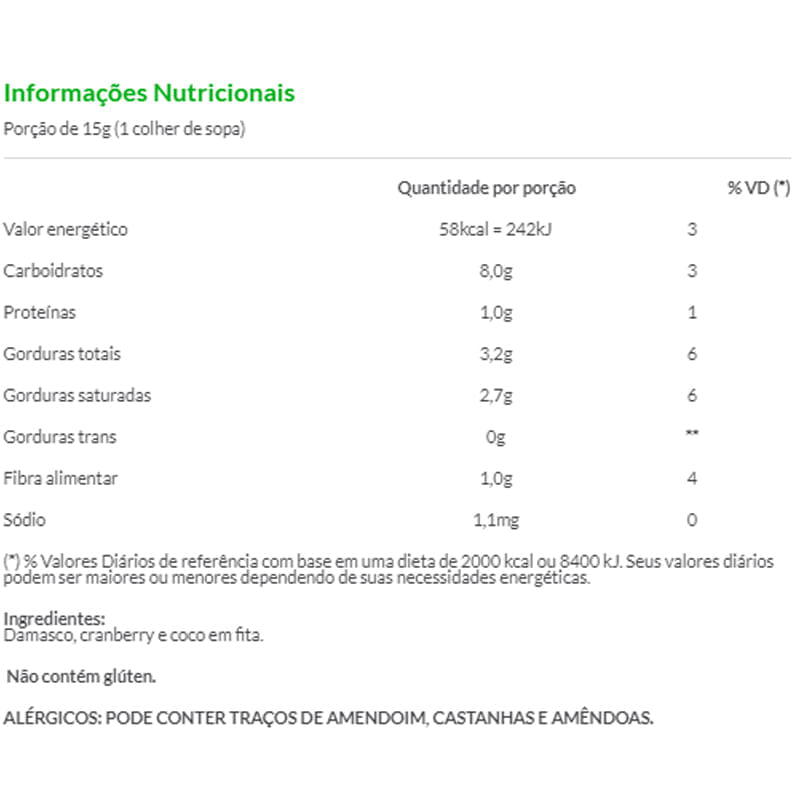 Informações nutricionais