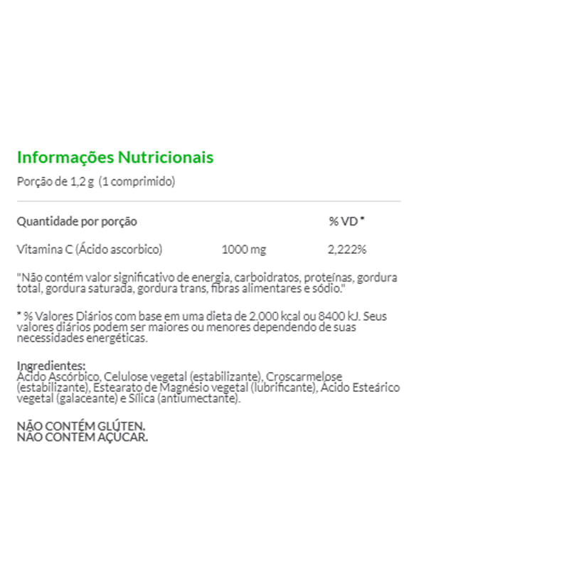 Informações nutricionais