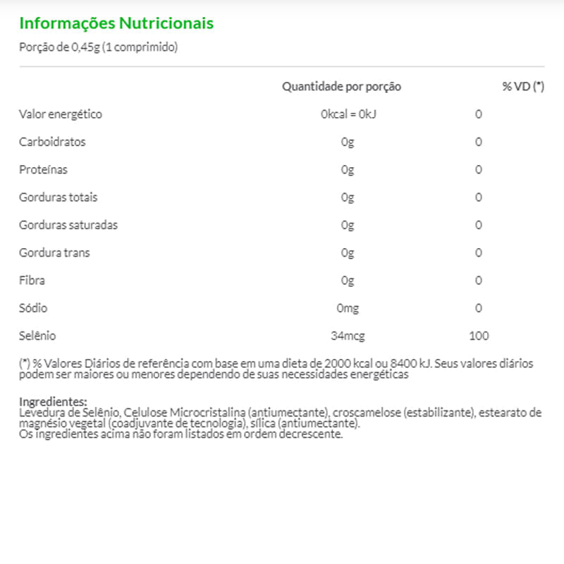 Informações nutricionais