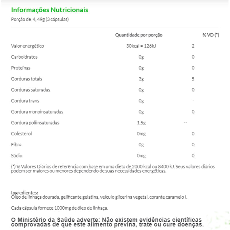 Informações nutricionais