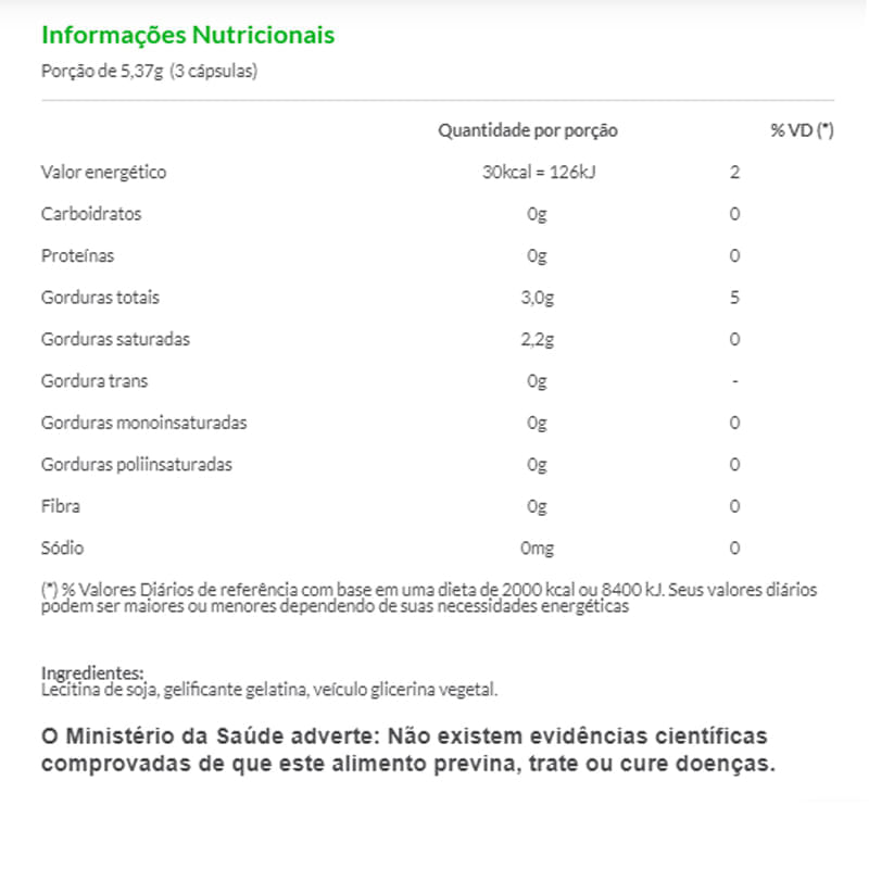 Informações nutricionais