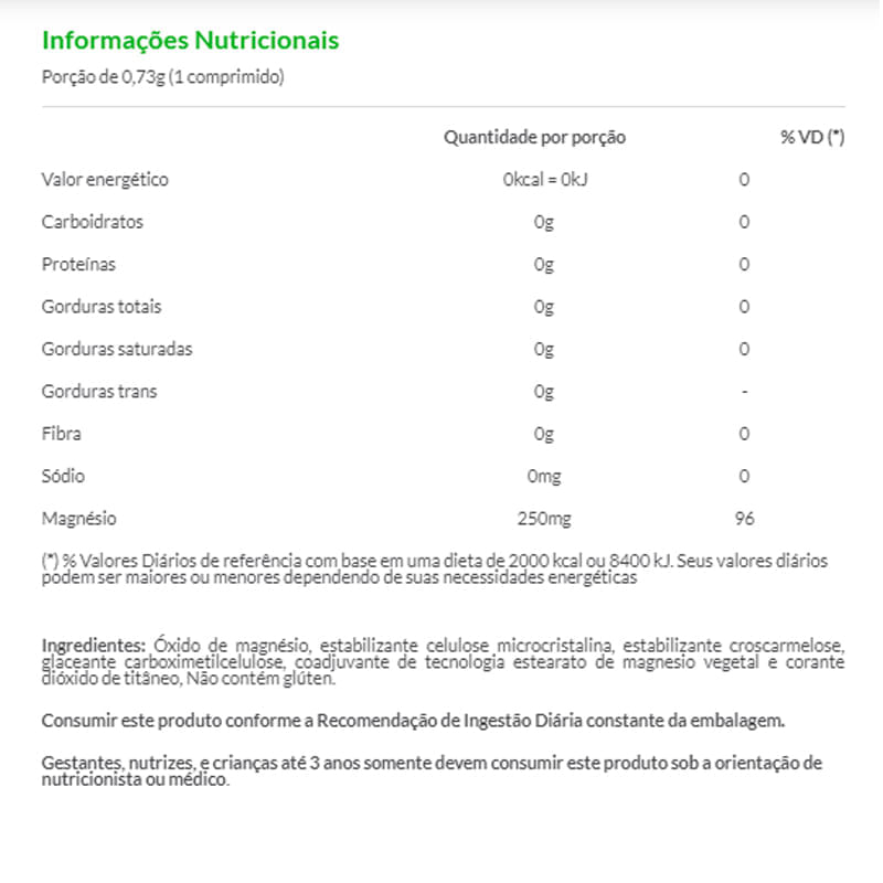 Informações nutricionais