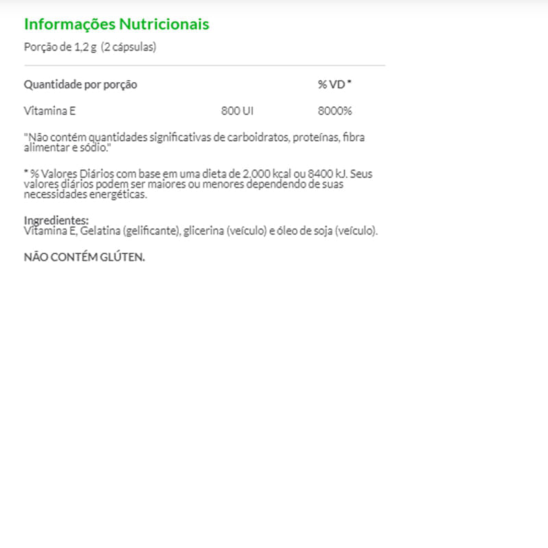 Informações nutricionais