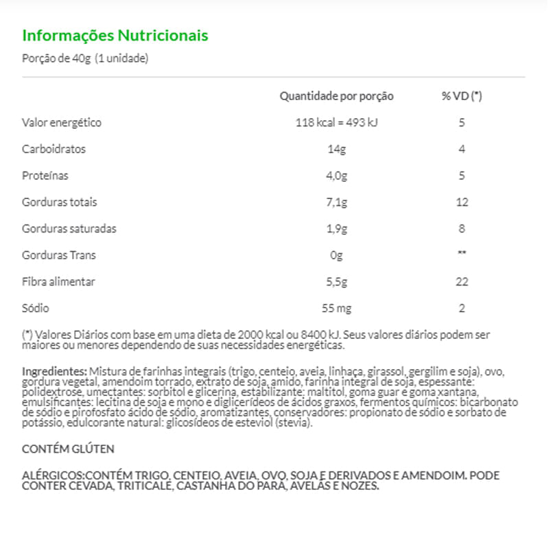 Informações nutricionais