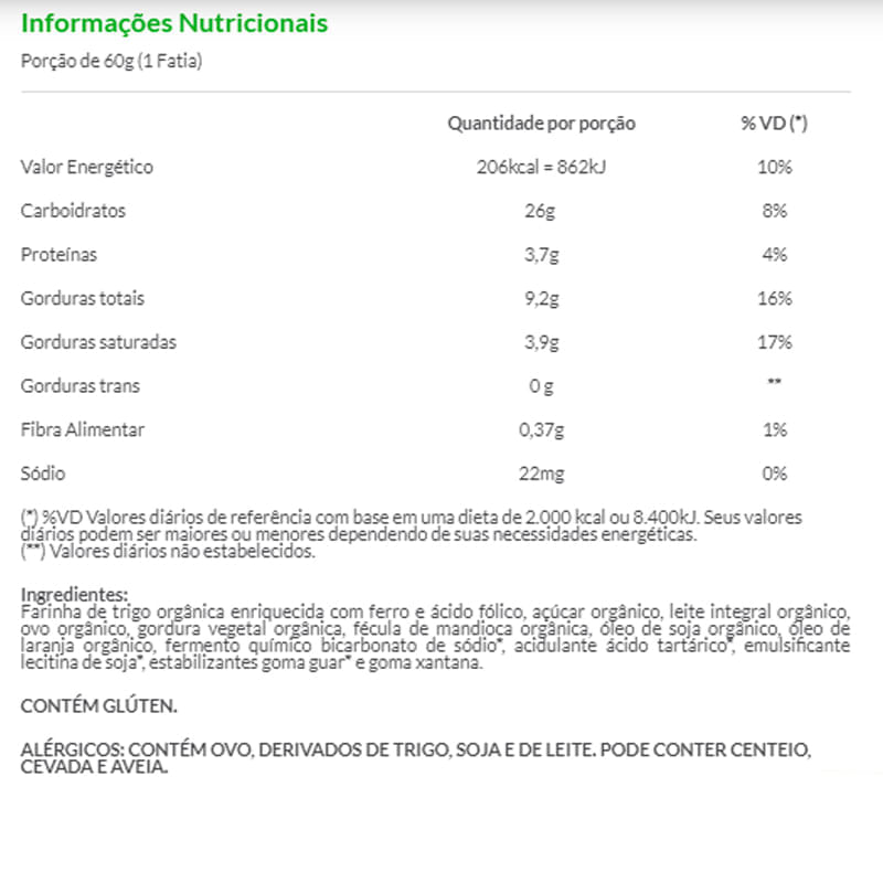 Informações nutricionais