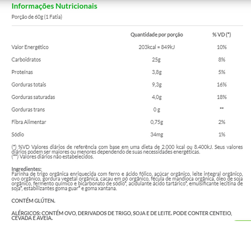 Informações nutricionais