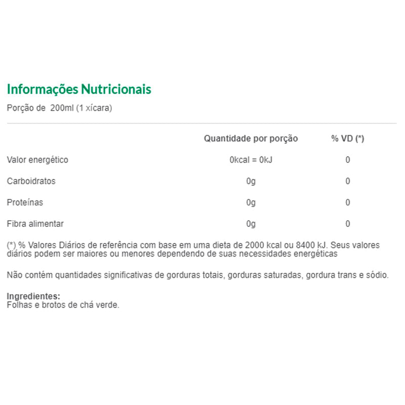 Informações nutricionais