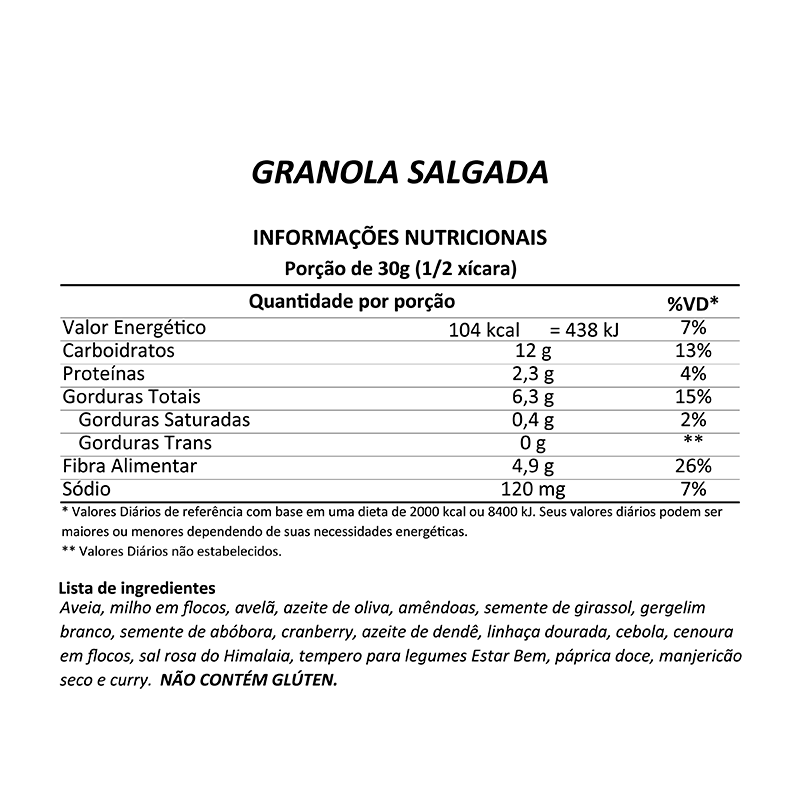 Informações nutricionais